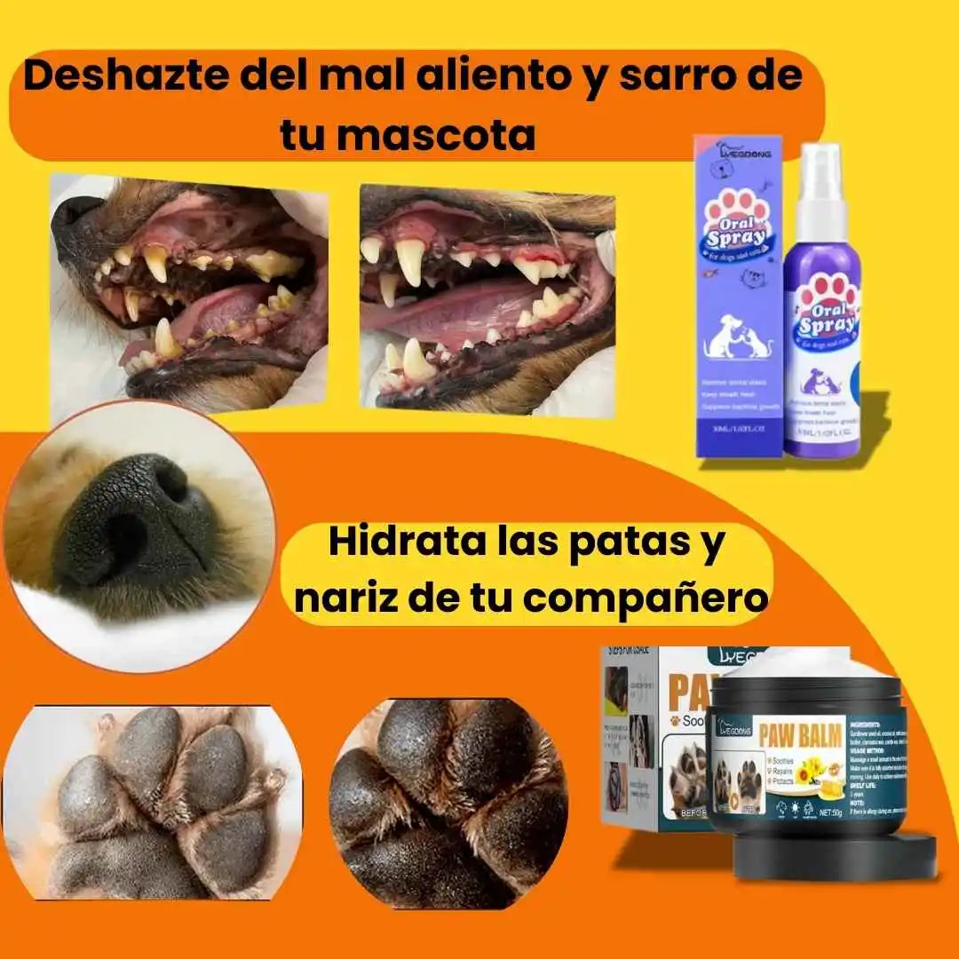 BALSAMO + SPRAY BUCAL PARA MASCOTAS