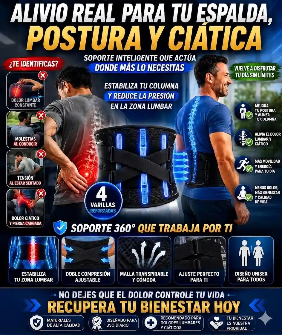 Cinturón Lumbar 4 Varillas
