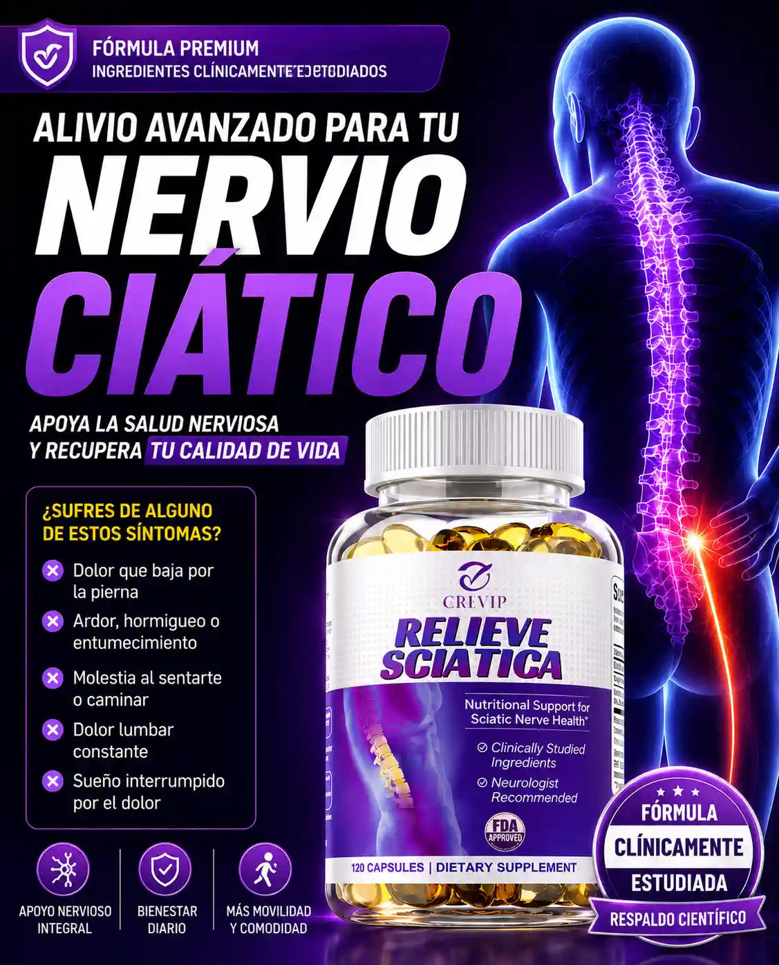 RELIEVE SCIATICA 120 CAPS NERVE HEALTH