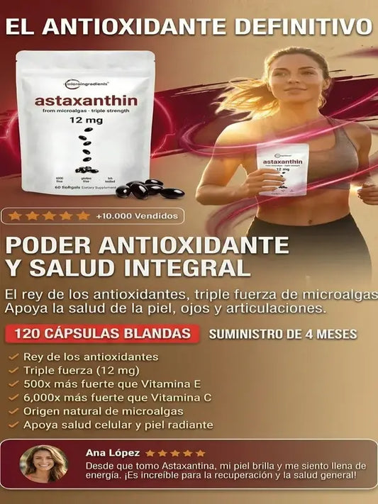 Astaxantina El mejor Antioxidante(120 Caps)